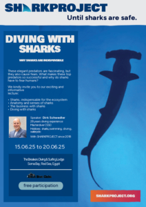 ALT="PDF poster for the shark lecture series with Dirk Schwedler at The Breakers – June 2025"